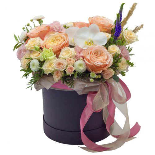 Цветы в шляпной коробке «Венеция»