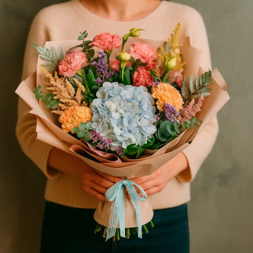 Букет цветов «Мега гортензия»
