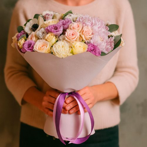 Букет цветов «Розовое великолепие»