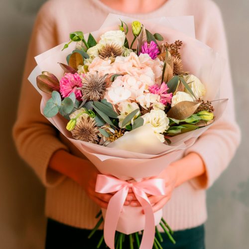 Осенний букет «Розовая фантазия»