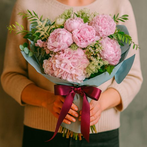 Цветочный букет «Розовый восторг»