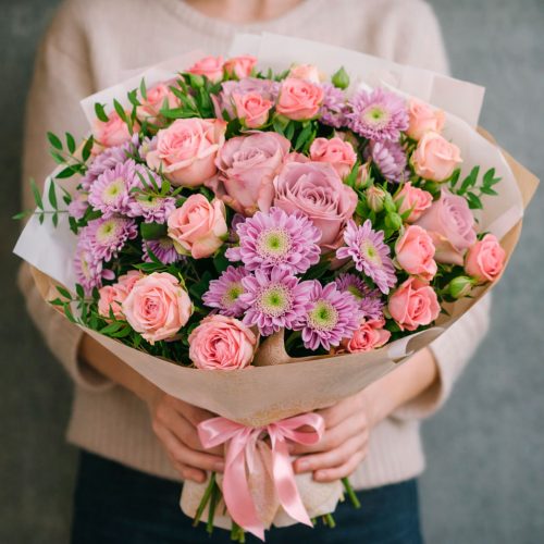 Цветочный букет «Сиреневый закат»